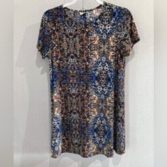 Show me your mumu Boho Shabby Chic Casual Beachy Mod Swing Mini Dress - Picture 1 of 5